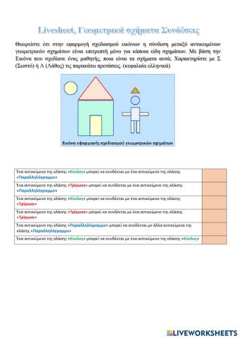 Livesheet, Γεωμετρικά Συνδέσεις