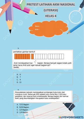 Pretest Literasi Kelas 4