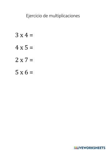 Tabla de multiplicar