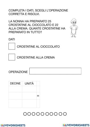 Leggi i problemi e scegli l' operazione esatta