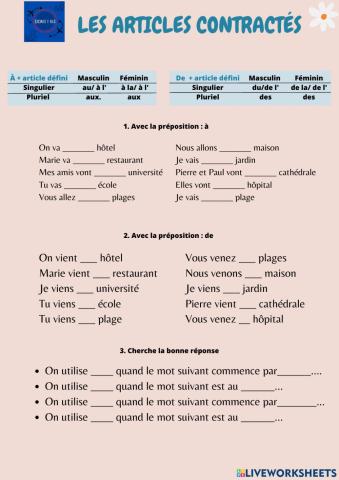 Les articles contractés