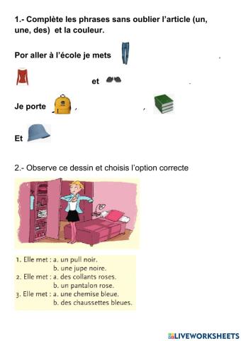 Les vêtements et les nombres