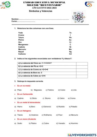 Signos -simbolos - valencias