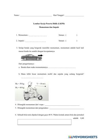 LKPD Momentum dan Impuls