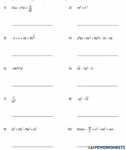 Classifying Expressions as Polynomials