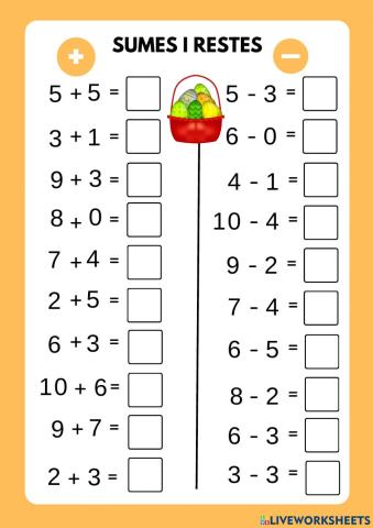 Sumes i restes horitzontals 3
