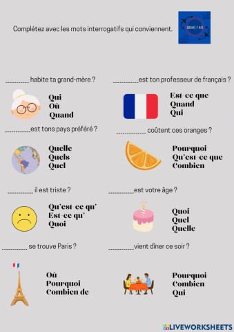 Les mots interrogatifs