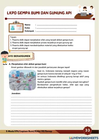 E-lkpd gempa bumi dan gunung api