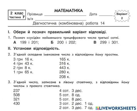 Діагностична робота 15 2в