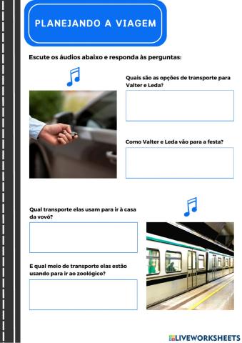 Planejando a viagem