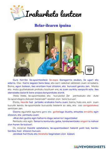 Irakurketa lantzen. Belar-ilearen ipuina