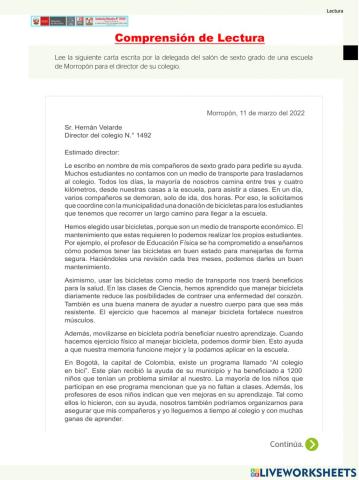 La carta de la delegada del salón