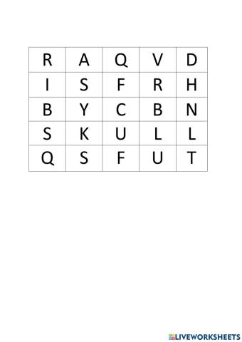 Bones wordsearch