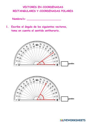 Vectores en coordenadas polares y rectangulares