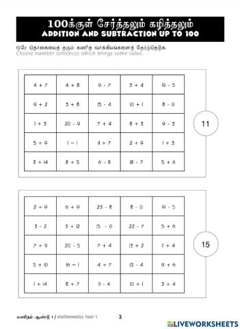 Tutor Sukses 2023 Matematik Tahun 1 (Tamil) : Unit 2