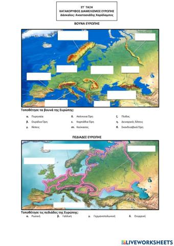 Γεωγραφία ΣΤ΄ Δημοτικού - Κατακόρυφος διαμελισμός Ευρώπης