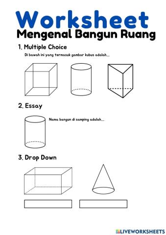 Worksheet Mengenal Bangun Ruang