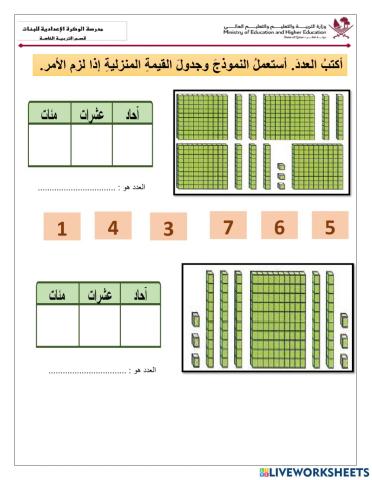 كتابة الأعداد