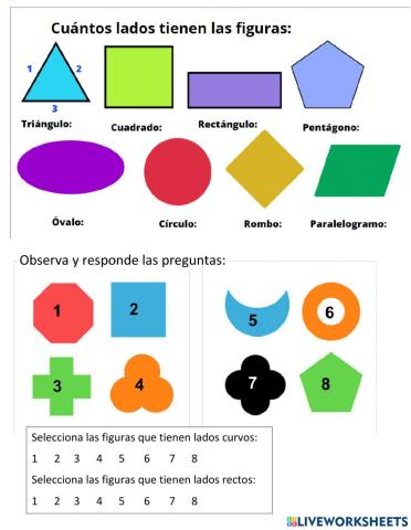 Figuras lados rectos o curvos