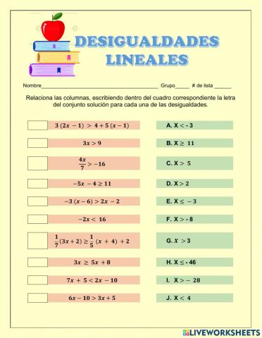 Desigualdad lineal