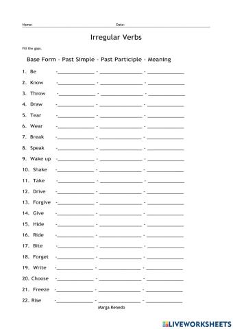 Irregular Verbs