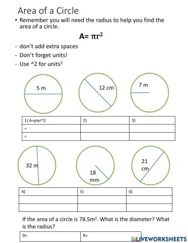 Area of a Circle