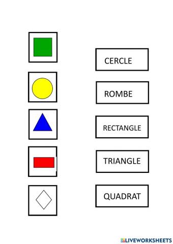 Relació formes geomètriques imatge- paraula