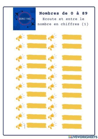 Nombres 0-89 L - Ecoute et entre nombre