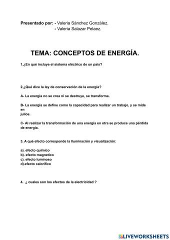 Concepto de energía