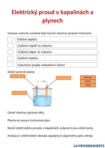 Elektrický proud v kapalinách a plynech