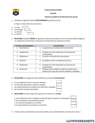 Refuerzo académico.Filosofía-3er p.