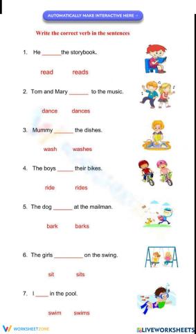 Singular and Plural Verbs