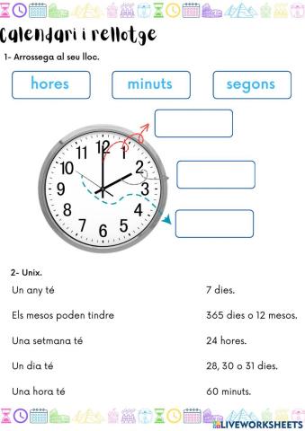 Calendari i rellotge