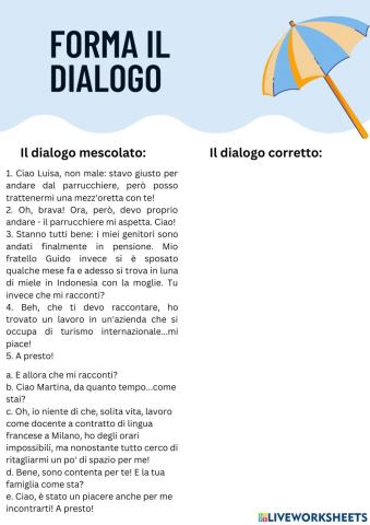 Forma il dialogo