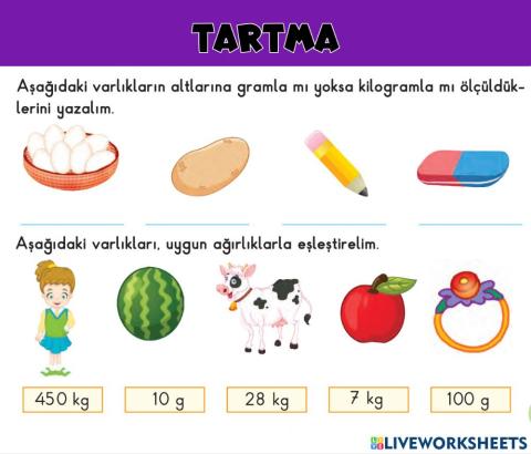 Tartma-Kilogram-Gram