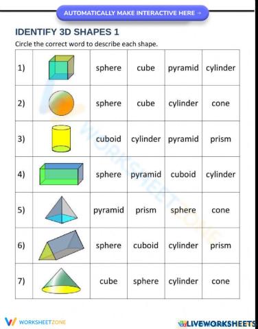 Math Test - 3D Shapes