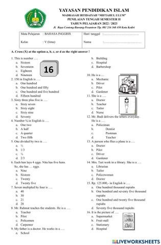 Soal pts 2 bahasa inggris 5