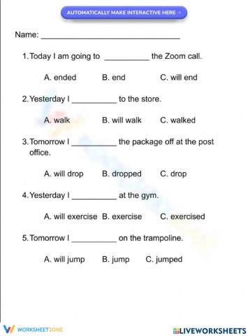 MCAS Verb Tenses