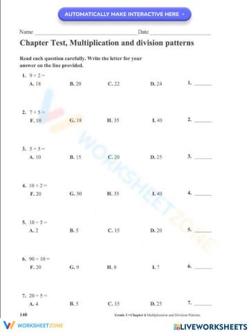 Multiplication and division