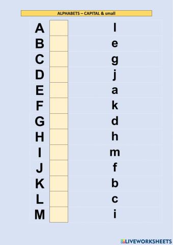 Alphabets - Capital to Small