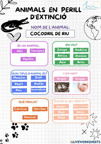 Animals en perill: cocodril de riu