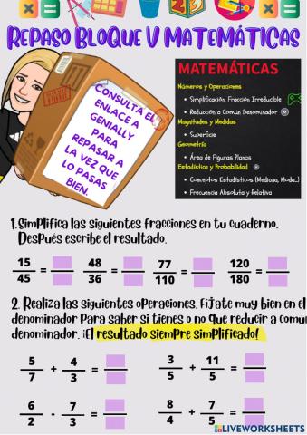 Fracciones, superficie y áreas