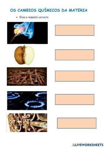 Os cambios químicos da materia 1