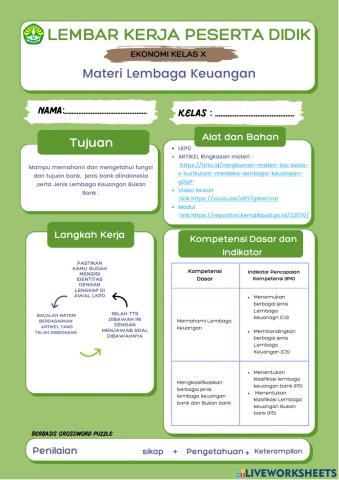 Lkpd tts sma kelas x lembaga keuangan