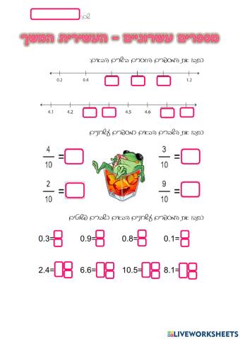 מספרים עשרוניים - העשירית המשך