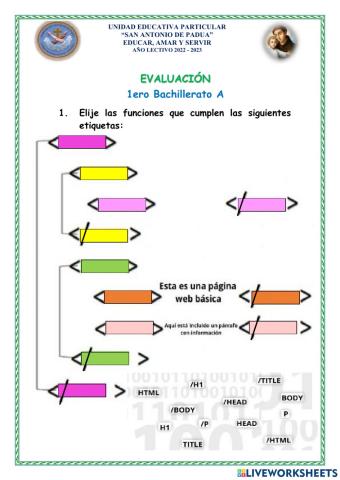 Evaluación 1 ero Bachillerato A