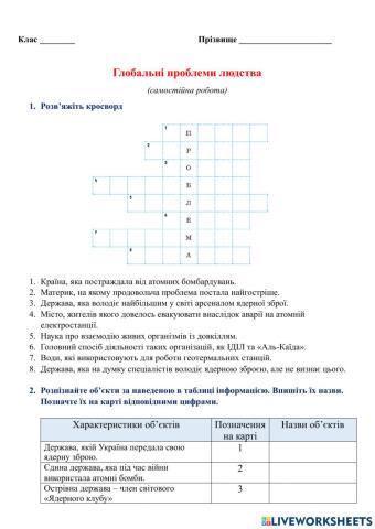 9 клас Глобальні проблеми людства