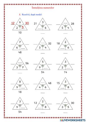 Exersăm înmulțirea!