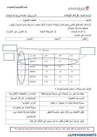 قواعد البيانات1