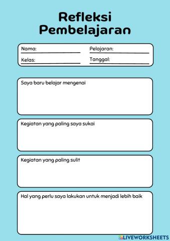 Jurnal refleksi pembelajaran kelas 2